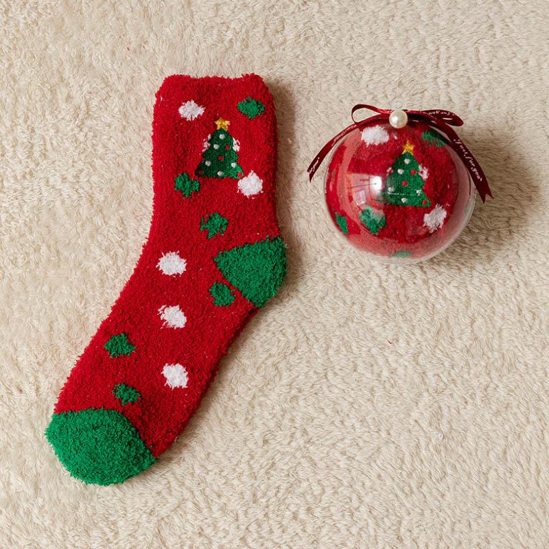 Creative Round Balls Gift Box With Christmas Socks