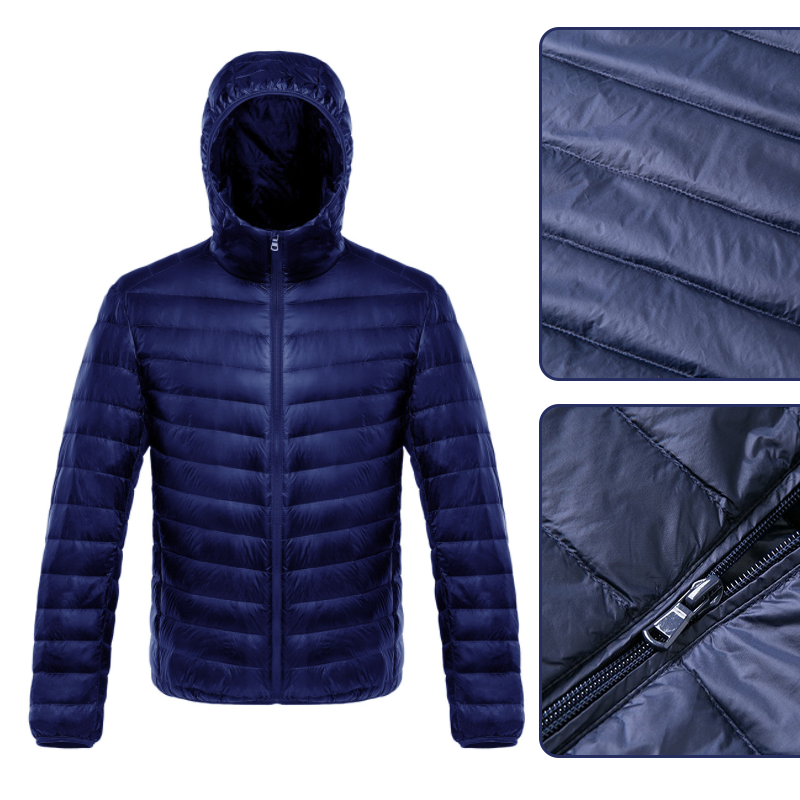 breathable and water resistant ultralight down jacket for men