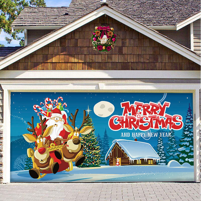 Snow garage door banner ornament