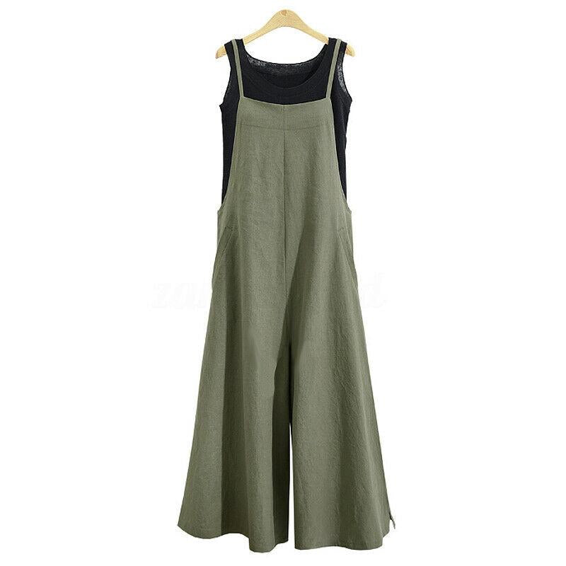 ZAOS™Summer Ladies Casual Loose Solid Tank Jumpsuit