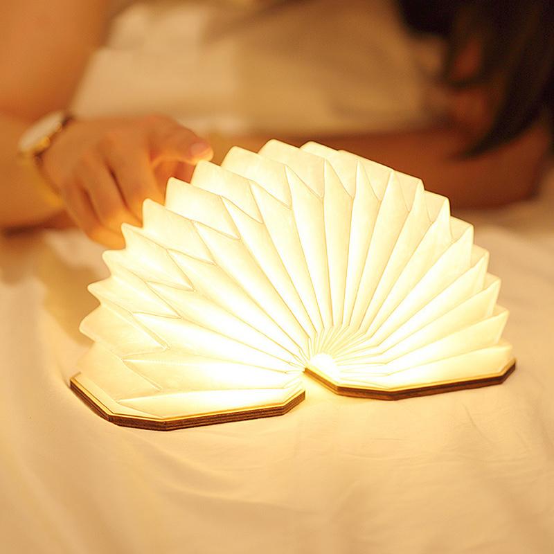 Wooden Folding Book Light