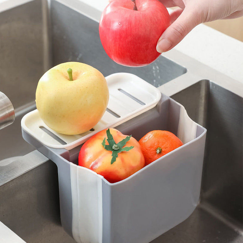 Kitchen Sink fold retractable drain basket