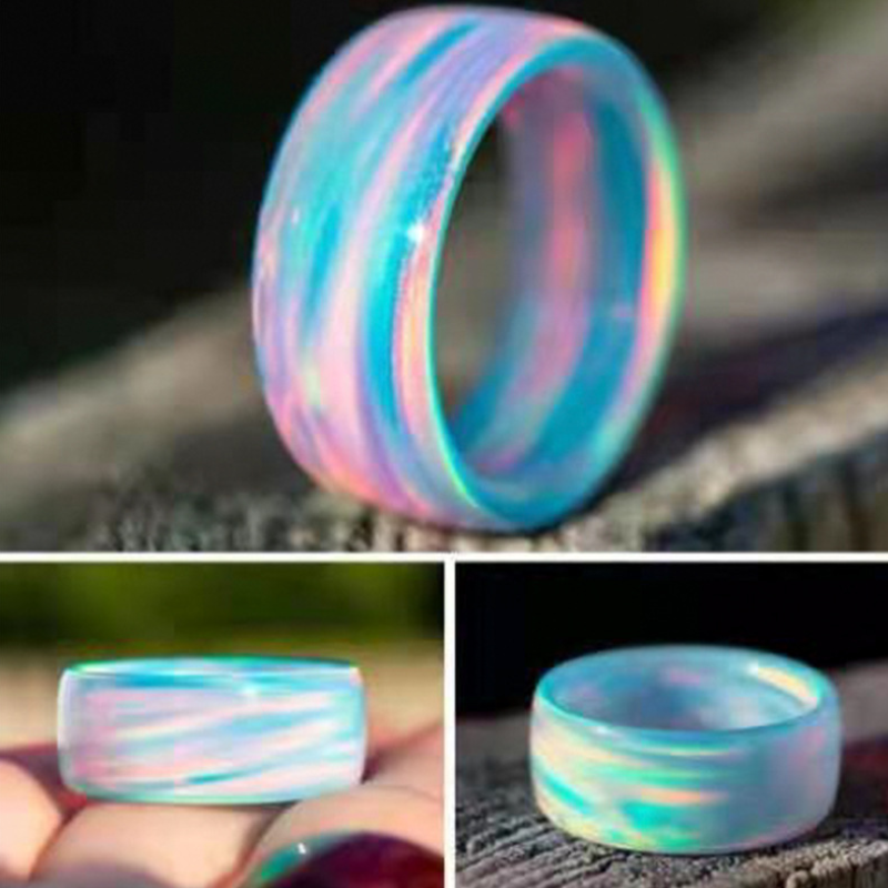 Rainbow Diamond Infused Resin Ring