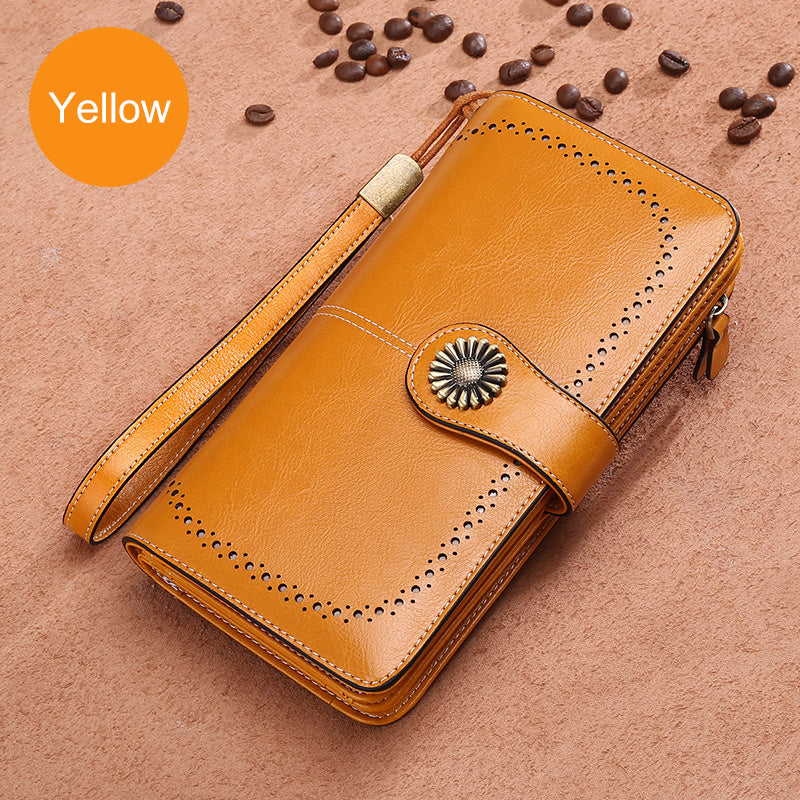 Long retro phone wallet -Cow Leather（👉👉Free shipping）