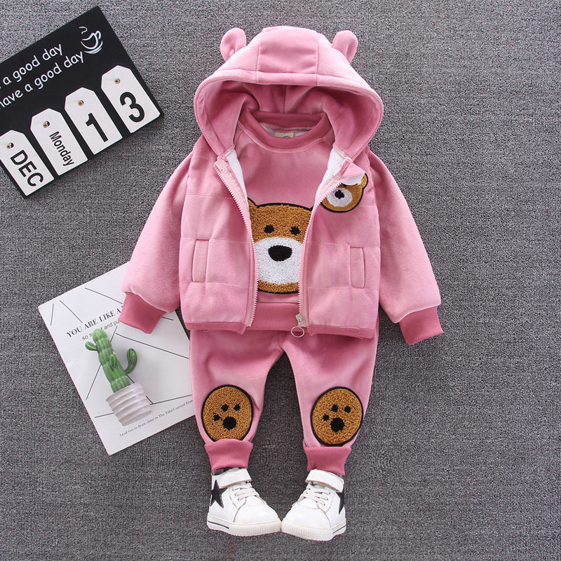Winter 3 pieces hooded sweater suit For Kids