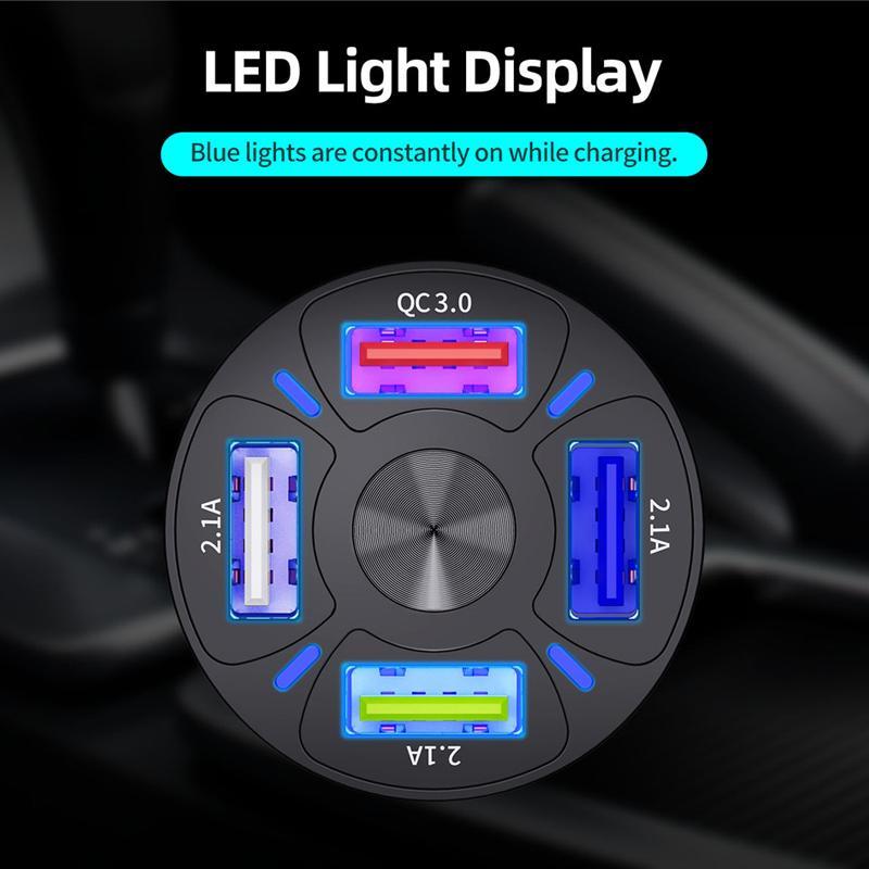 4 Ports USB Car Charge Fast Charging