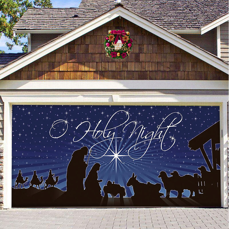 Snow garage door banner ornament