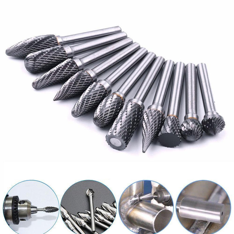 10-In-1 Tungsten Steel Grinding Head Set ( 10PCs )