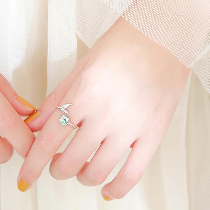 Fish Tail Ring with Moonstone