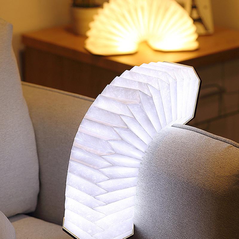 Wooden Folding Book Light