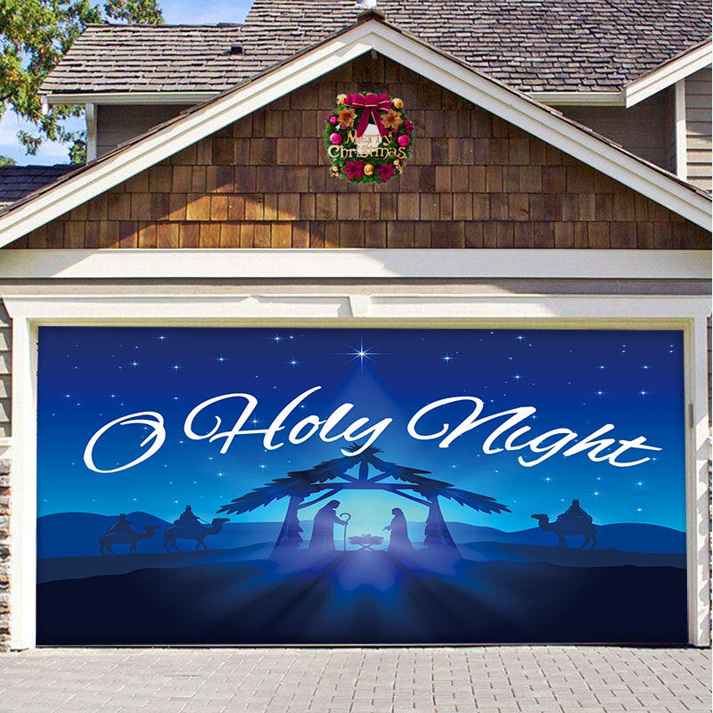 Snow garage door banner ornament