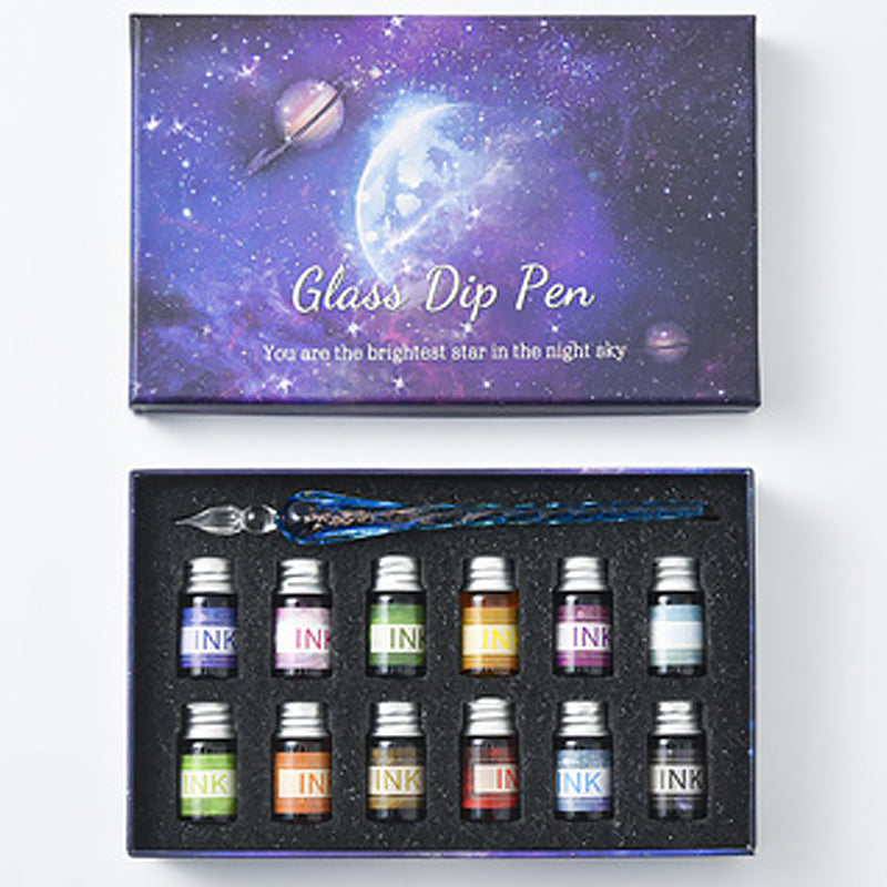 2023 Calligraphy Glass Dip Pen Ink Set