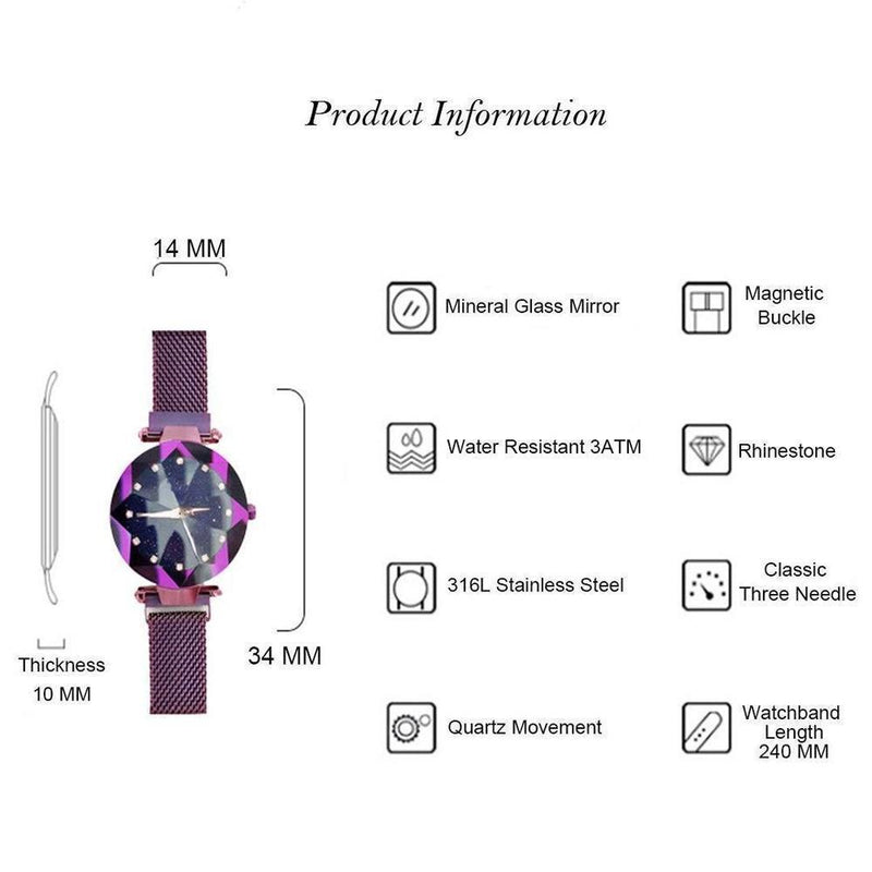 Waterproof Starry Sky Girl Wristwatch